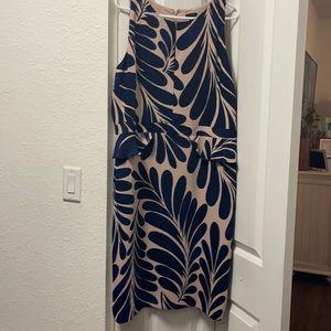 Ann Taylor blue and beige dress